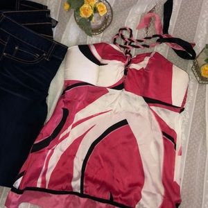 BEBE  |  STRAPLESS HALTER TOP